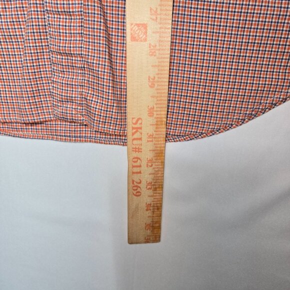 Ralph Lauren Oxford Shirt Mens Large Orange White Blue Gingham Check Long Sleeve - Picture 5 of 5